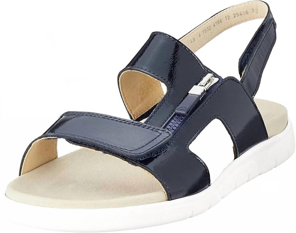 NEW ARA women's rom - sport sandal in dark navy patent
